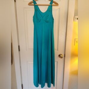 Vintage Vanity Fair Slip Dress Nightgown Size 32 Teal Fairy Whimsy Festival